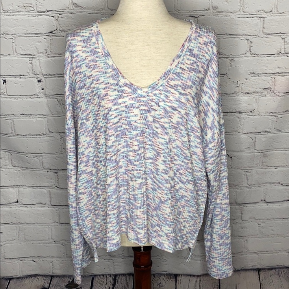 CODE X MODE WOMENS SPACE DYE V-NECK SWEATER/TOP